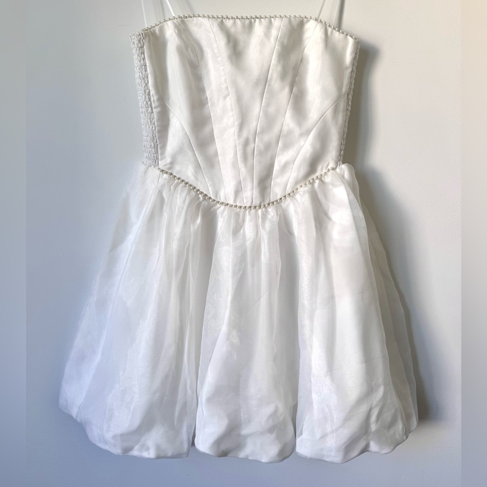 Amanda Uprichard Pompeo Dress with Pearl Trim - Size S - Picture 5 of 15